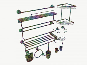 Bathroom Accessory Set Shelf Hanger Modelo 3D