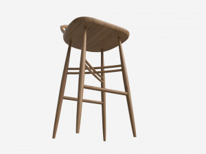 Bar Stool Ercol Shalstone John Lewis 3D Model