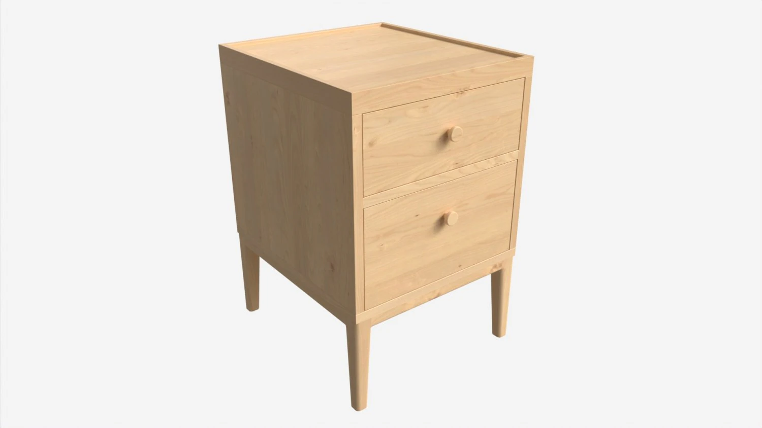 Bedside Cabinet 2-drawer Ercol Salina 3D Model .c4d .max .obj .3ds .fbx .stl .blend 