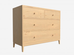 Chest Wide 4-drawer Ercol Salina Modelo 3D