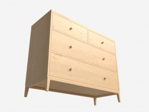 Chest Wide 4-drawer Ercol Salina Modello 3D