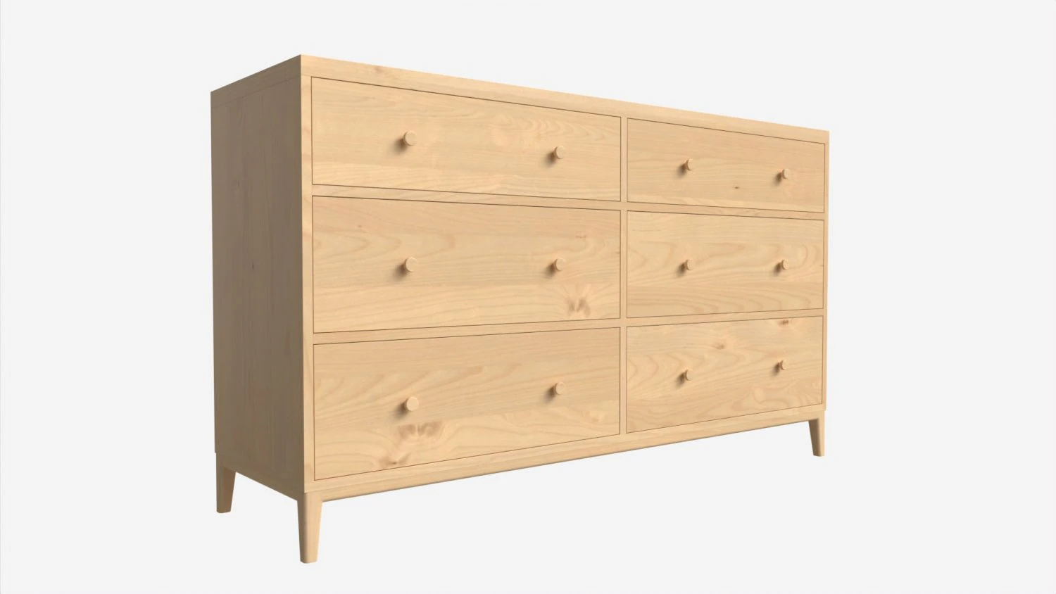 Comò Wide 6 cassetti Ercol Salina Modello 3D .c4d .max .obj .3ds .fbx .stl .blend