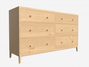 Chest Wide 6-drawer Ercol Salina 3D Model