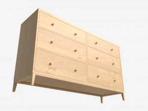 Com&ograve; Wide 6 cassetti Ercol Salina Modello 3D
