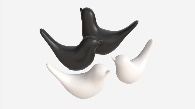 Decorative Ceramic Birds Set Modello 3D .c4d .max .obj .3ds .fbx .stl .blend 
