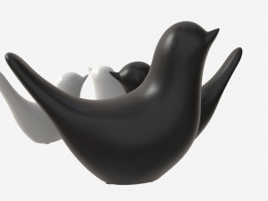 Decorative Ceramic Birds Set Modello 3D