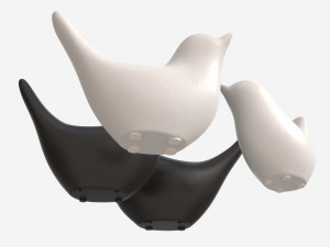 Decorative Ceramic Birds Set Modello 3D