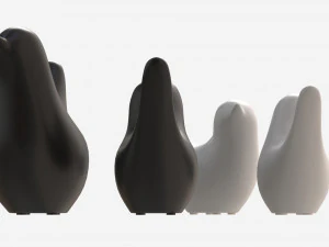 Conjunto de p&aacute;ssaros decorativos em cer&acirc;mica Modelo 3D