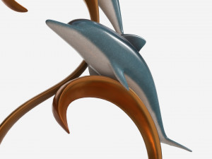 Decorative Ceramic Dolphins Statuette 3D Model