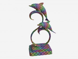 Decorative Ceramic Dolphins Statuette 3D Model