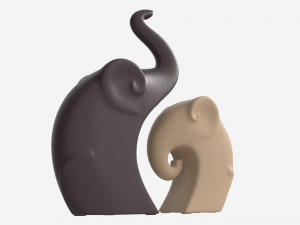 Decorative Ceramic Elephants Set Modelo 3D
