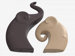 Set di elefanti decorativi in ​​ceramica Modello 3D