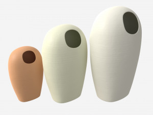 Decorative Ceramic Face-vases Set Modelo 3D