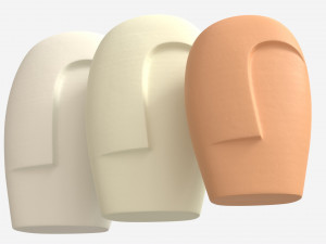 Decorative Ceramic Face-vases Set Modelo 3D