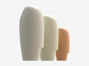 Decorative Ceramic Face-vases Set 3D Model