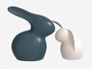Decorative Ceramic Rabbits Set Model 3D
