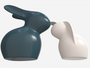 Decorative Ceramic Rabbits Set 3D-Modell