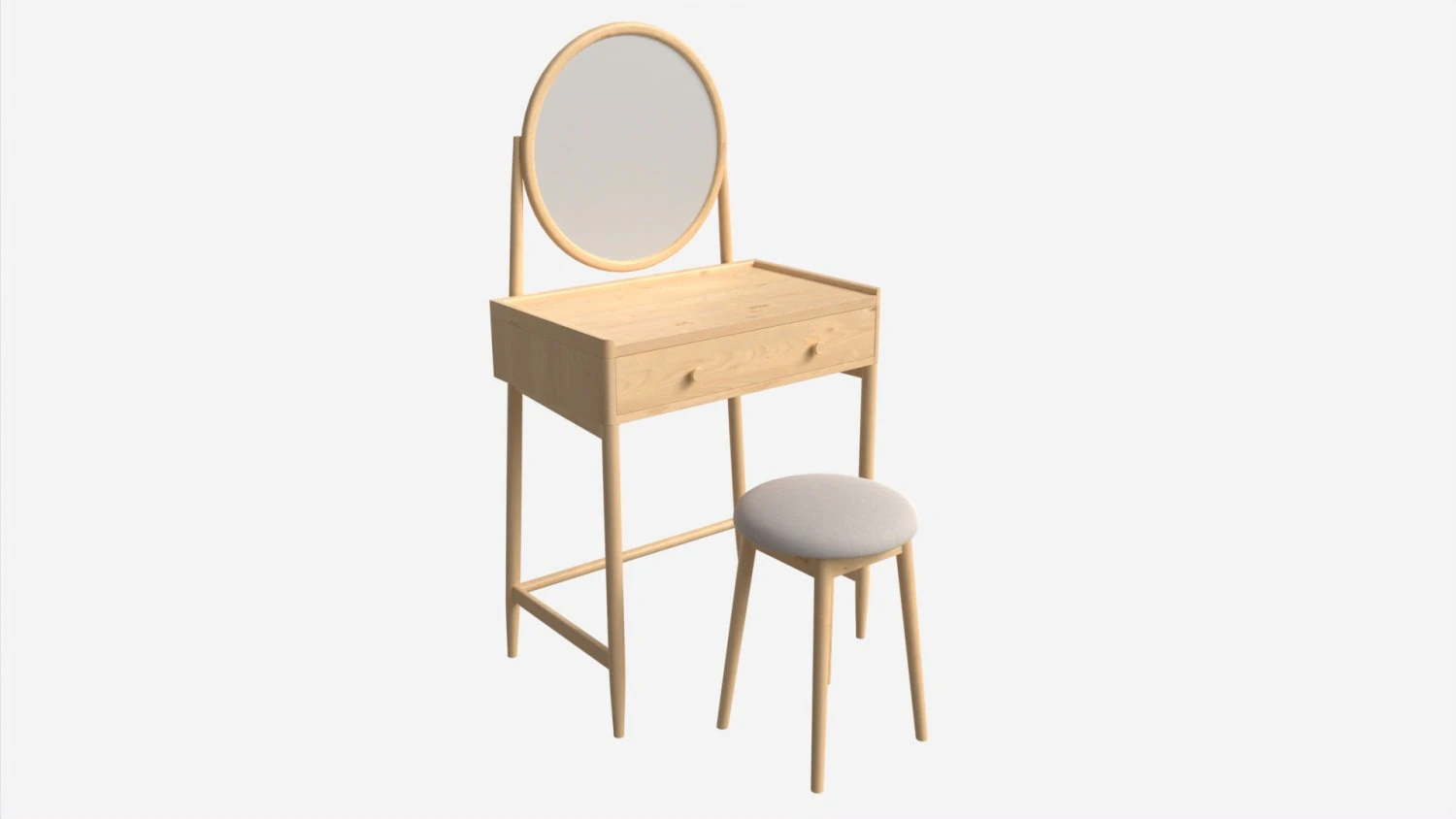 Dressing Table with stool Ercol Salina 3D Model .c4d .max .obj .3ds .fbx .stl .blend 