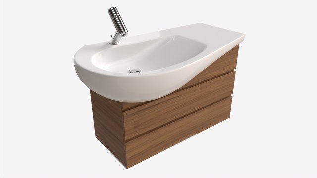 Laufen Ilbagnoalessi Vanity Washbasin 900 01 Modello 3D .c4d .max .obj .3ds .fbx .stl .blend 