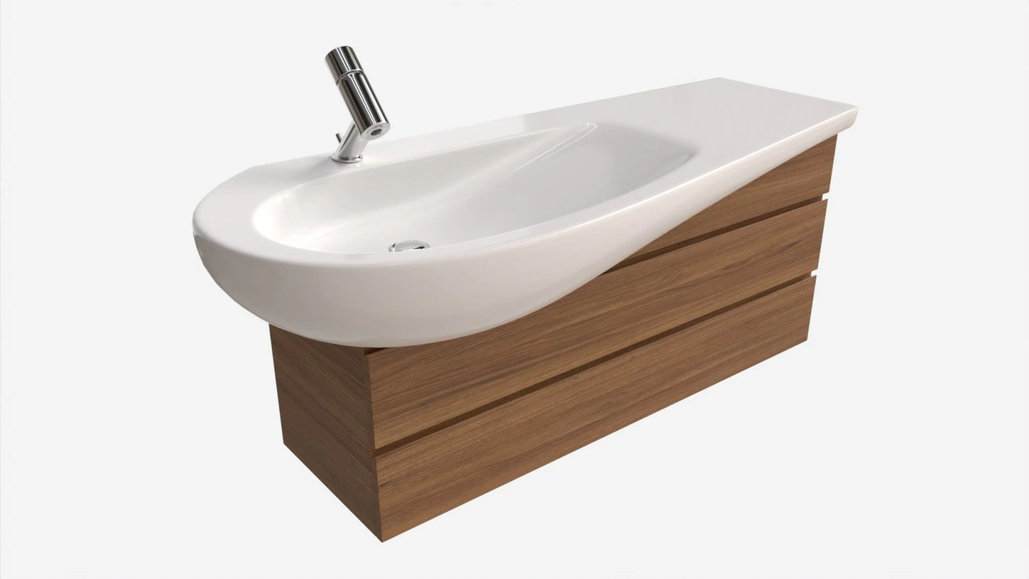 Laufen Ilbagnoalessi Vanity Washbasin 1200 01 3D Model .c4d .max .obj .3ds .fbx .stl .blend