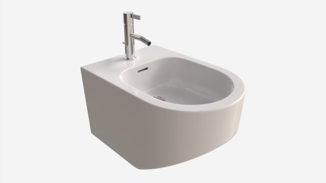 Laufen Sonar Wall-hung bidet Modelo 3D .c4d .max .obj .3ds .fbx .stl .blend 