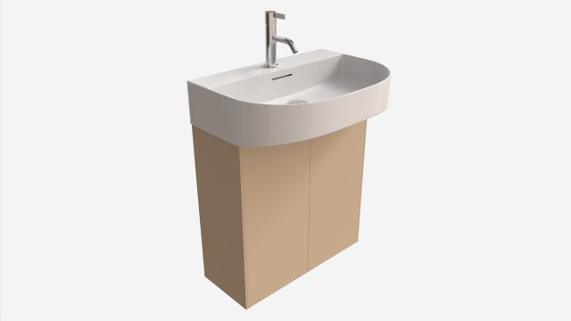Laufen Sonar Washbasin 600 Model 3D .c4d .max .obj .3ds .fbx .stl .blend 
