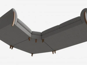 Module Corner Sofa Ercol Trieste 04 3D Model