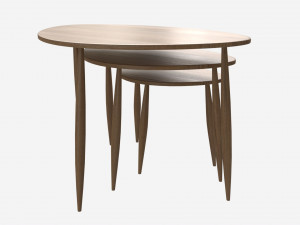 Nest of Tables Ercol Shalstone John Lewis 3D 모델