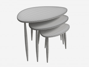 Nest of Tables Ercol Shalstone John Lewis 3D 모델