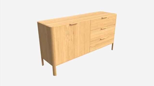 Sideboard Wide Ercol Mia Model 3D .c4d .max .obj .3ds .fbx .stl .blend 