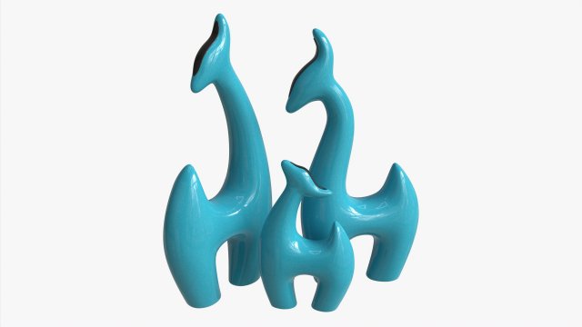 Abstract Animal Ceramic Figurine Set 02 Modelo 3D .c4d .max .obj .3ds .fbx .stl .blend 