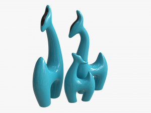 Abstract Animal Ceramic Figurine Set 02 Modelo 3D