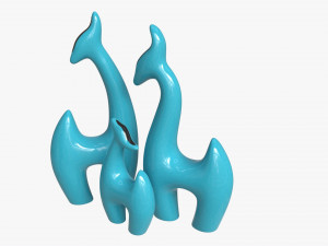 Abstract Animal Ceramic Figurine Set 02 Modelo 3D