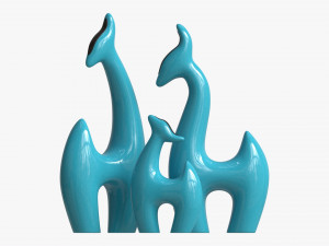 Abstract Animal Ceramic Figurine Set 02 Modelo 3D