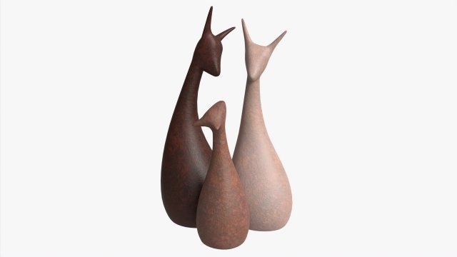 Abstract Animal Ceramic Figurine Set 03 Modelo 3D .c4d .max .obj .3ds .fbx .stl .blend 