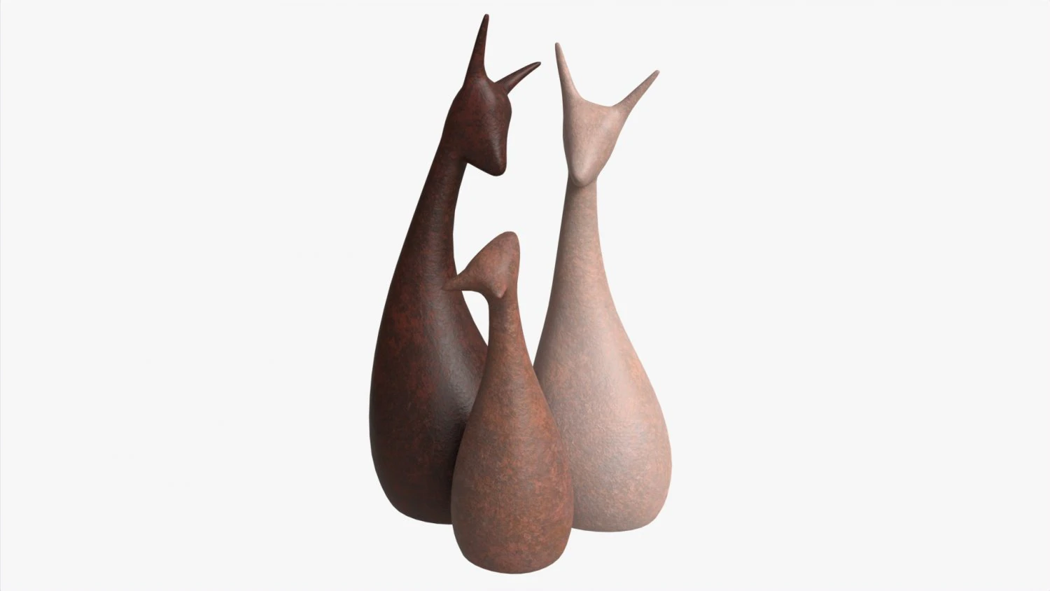 Abstract Animal Ceramic Figurine Set 03 3D Model .c4d .max .obj .3ds .fbx .stl .blend 