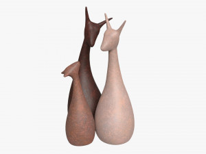 Abstract Animal Ceramic Figurine Set 03 Modelo 3D
