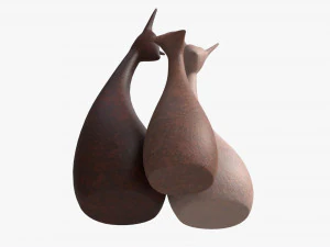 Abstract Animal Ceramic Figurine Set 03 3D Model
