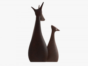 Abstract Animal Ceramic Figurine Set 03 Modelo 3D