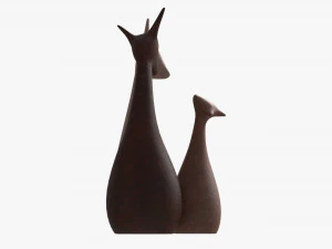 Abstract Animal Ceramic Figurine Set 03 3D Model