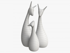 Abstract Animal Ceramic Figurine Set 03 Modelo 3D