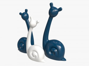 Abstract Animal Snail Ceramic Figurine Set 3D 模型