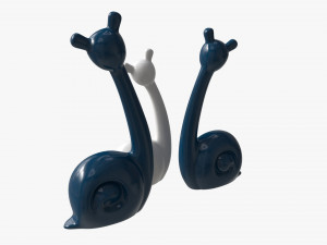 Abstract Animal Snail Ceramic Figurine Set 3D 模型