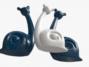 Abstract Animal Snail Ceramic Figurine Set 3D 模型