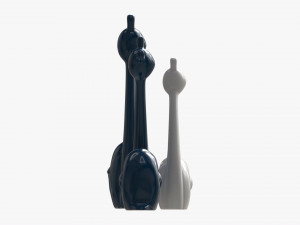 Abstract Animal Snail Ceramic Figurine Set 3D 模型