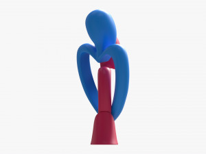 Abstract Ceramic Lovers Figurine Hugging 3D Model