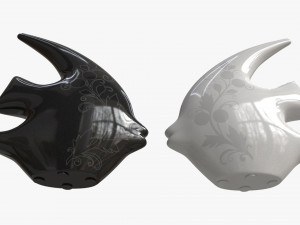 Abstract Fish Ceramic Figurine Set 03 3D Model