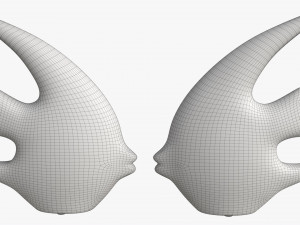 Abstract Fish Ceramic Figurine Set 03 3D Model