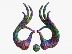 Abstract Hands Ceramic Figurine Set Modelo 3D