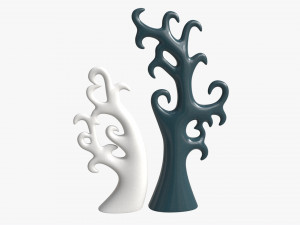 Abstract Tree Ceramic Figurine Set 06 v1 Model 3D